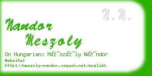 nandor meszoly business card